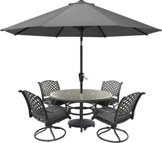 MASTERCANOPY 10ft Patio Umbrella with Tilt & Crank, Dark Gray | 8 sturdy ribs;UV/water resistant;Vent;easy setup;for garden/deck/backyard/pool