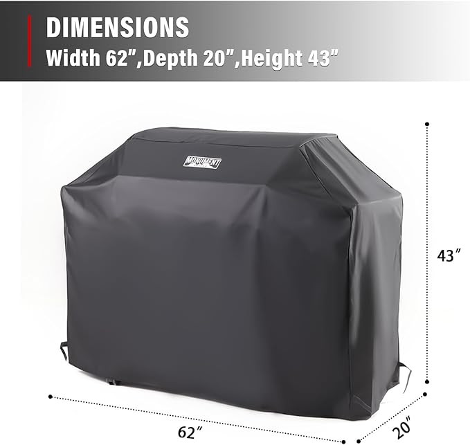 Monument Heavy Duty Gas BBQ Grill Cover,62-inches for Grill Models Denali 405 and Denali 425, 77352, SKU 96083