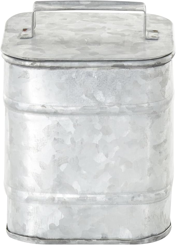 Deco 79 Metal Decorative Canisters Decorative Containers, Set of 2 Decorative Keepsake Boxes 8", 7"H, Silver