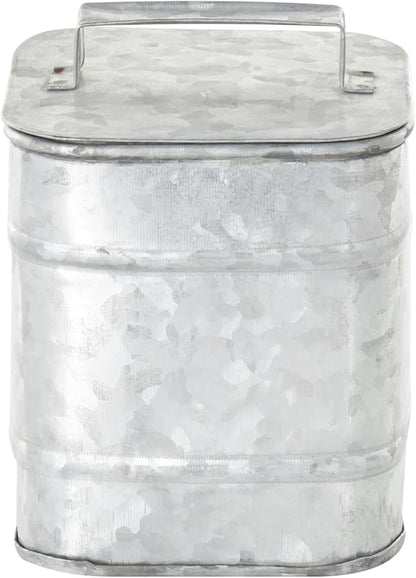 Deco 79 Metal Decorative Canisters Decorative Containers, Set of 2 Decorative Keepsake Boxes 8", 7"H, Silver