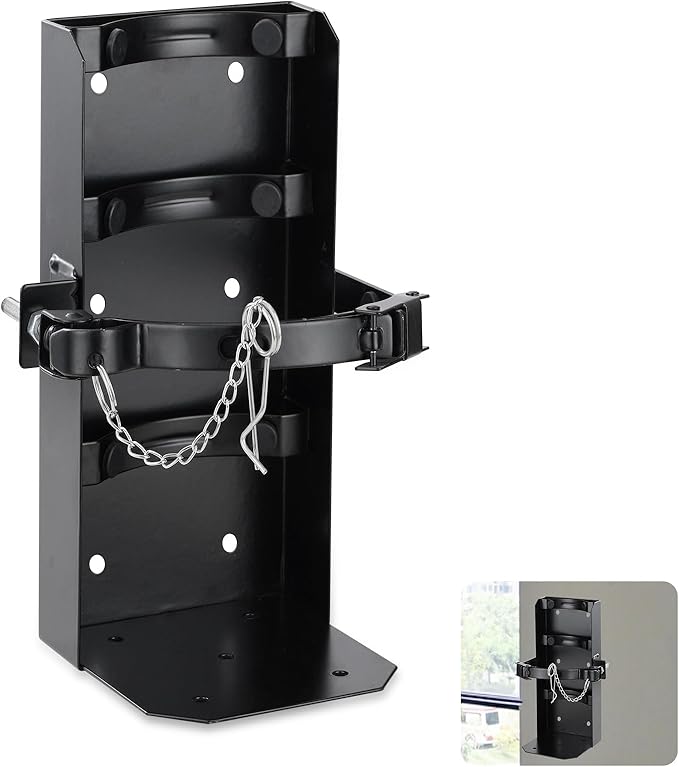 𝙐𝙥𝙜𝙧𝙖𝙙𝙚 Heavy Duty Fire Extinguisher Bracket，Wall Mount Fire Extinguisher Holder-St12 Steel, Fit 30 lb Dry/20 lb CO2 Extinguisher for School Boat Truck Replace amerex 811, 3-Yr Service