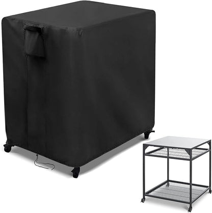 Kingling Outdoor Pizza Oven Table Cover for Ooni Large Table, Waterproof Outdoor Grill Prep Table Cover Pizza Oven Stand Cover - 32''L x 32''W x 35''H(Black)
