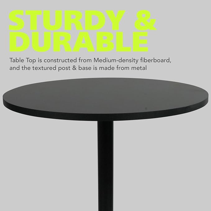 Pearington Santina 2 Pack Round Bar and Pub Table, Black
