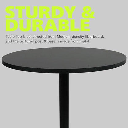 Pearington Santina 2 Pack Round Bar and Pub Table, Black