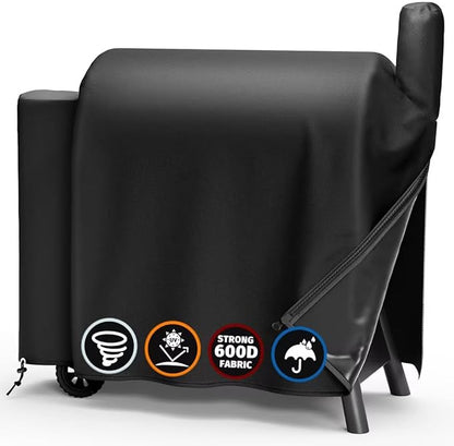 SHINESTAR Grill Cover for Traeger Pro 34/780 Series, 600D Heavy Duty Waterproof Wood Smoker Cover with Zipper & Adjustable Drawstring, Pellet BBQ Cover for 34 Elite/Century, Texas, Z Grills and More