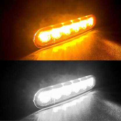 RECON - Universal 3-Pc Front Grille Ultra Bright High Power Switchable Amber or White LED Daytime Running Lights - Smoked Lens