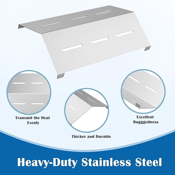 SafBbcue SST18L Heat Plates and Grates Grill Replacement Parts for Smoke Hollow SH19030819 SH19032719 SH19032319 SH19032419 SH19032519 Grill Accessories Flame Tamer, Stainless Steel