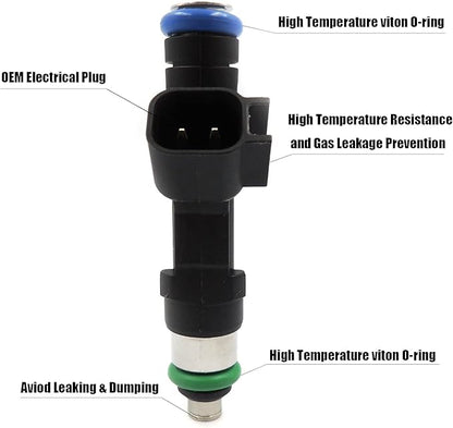 HiSport Fuel Injector 1PC Compatible with Chrysler Dodge Jeep V6 3.3/3.8L 2007-2010 0280158119 04861667AA