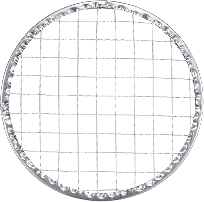 HARFINGTON 5pcs Round BBQ Grill Net 5.5" Dia Galvanized Iron Barbecue Mesh Mat for Baking Smoking Charcoal Grilling Roasting