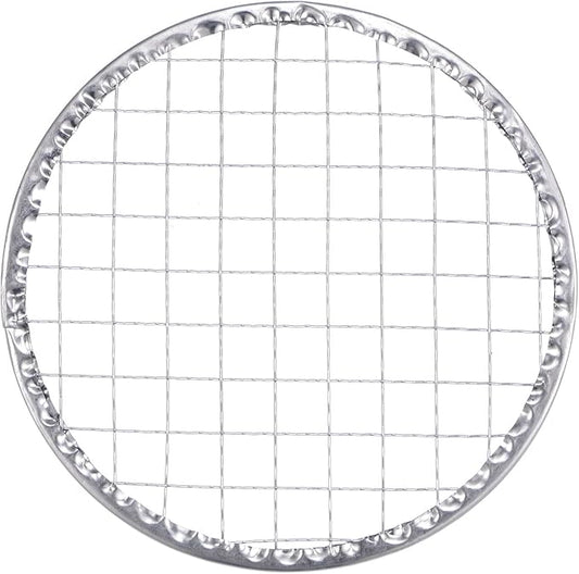HARFINGTON 5pcs Round BBQ Grill Net 5.5" Dia Galvanized Iron Barbecue Mesh Mat for Baking Smoking Charcoal Grilling Roasting