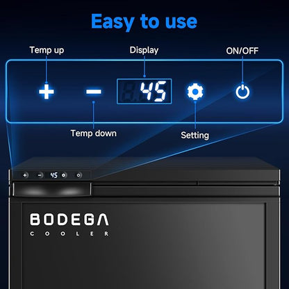 BODEGACOOLER 12-Volt Refrigerator, 65L(2.3cu.ft) RV Fridge Freezer with APP Control & Child Lock, Travel Compressor Cooler -4℉-46℉, 12/24V DC for Truck, RV, Camping