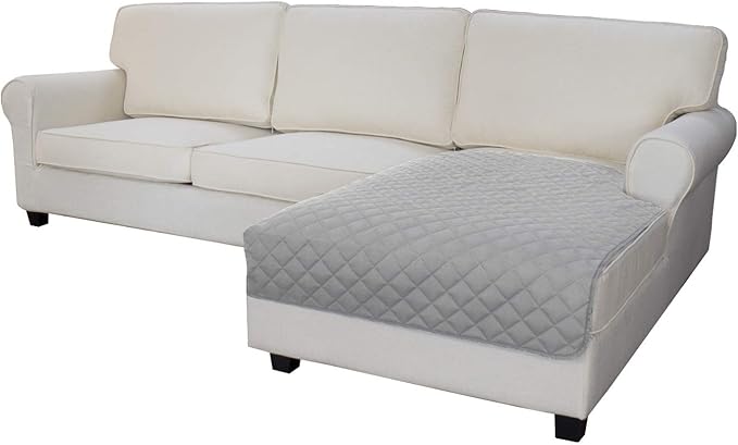 Easy-Going Sectional Couch Covers for Dogs L Shape Sofa Cover Reversible Sofa Slipcover Chaise Lounge Cover Furniture Protector Cover for Pets Dog Cat (42 x 68 inches, Light Gray/Light Gray) | Soft Sofa Slipcover For Dogs, Fits Left/Right Chaise Lounge...