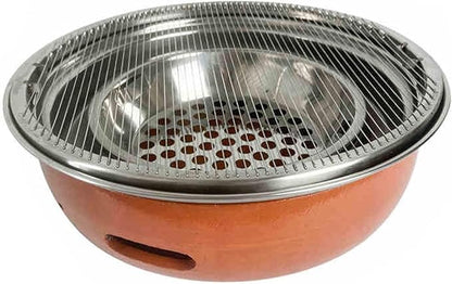 Portable Clay Charcoal Grill Multi-Functional Pottery Barbecue and Tea Cooker for Indoor and Outdoor Activities Perfect for Camping Tailgating and Bac