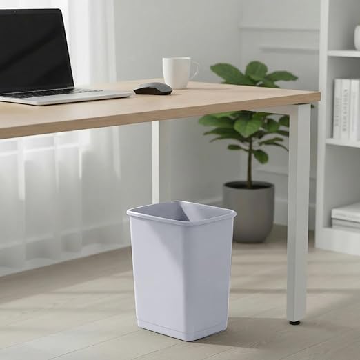 Superio 4.5 Gallon Plastic Trash Can, Waste Bin for Home, Kitchen, Office, Bedroom, Bathroom- 18 Qt (4 Pack, White Smoke)