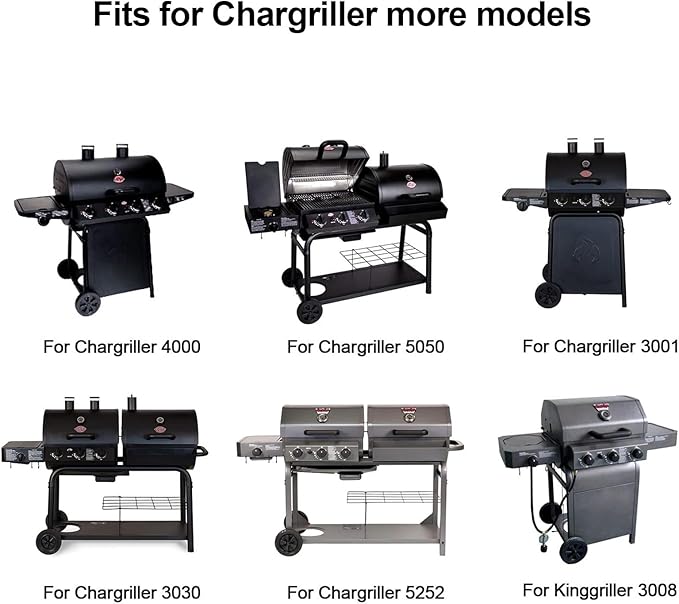 Hisencn Porcelain Cast Iron Cooking Grates for Char-Griller Duo 5050, 3001, 5650, 3008, 3030, 3725, 4000, 2121, King Griller 3008 5252, 19.75 inch Coated Cast Iron Grill Grids Replacement