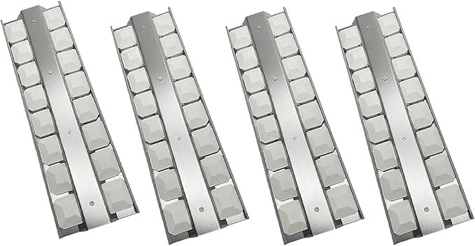 032370 Ceramic Briquette Tray 4 Heat Plates, Burner Cover with briquettes Replacement for Viking VGBQ33603RESS, VGBQ53024, VGBQ53624, VGBQ54224 Gas Grill 18" X 5-1/2"