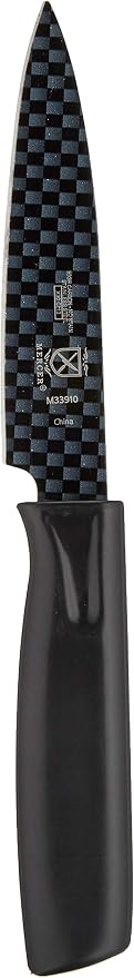 Mercer Culinary Non-Stick Paring Knife with ABS Sheath, 4 Inch, Black, 1 Pack