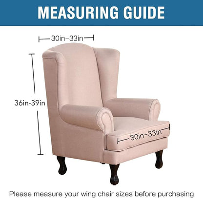 H.VERSAILTEX Wingback Chair Covers Velvet Plush Wing Chair Slipcover 1 Piece High Stretch Wing Back Chair Slipcovers Sofa Cover Furniture Cover with Elastic Bottom, Peacock Blue
