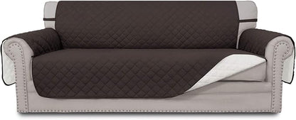 Easy-Going Reversible Couch Cover, 4 Seater Sofa, Chocolate/Ivory | XX-Large Sofa, Washable Slipcover For Dogs, Water Resistant Mat, Living Room, Non-Slip Sofa Cover, Pet Friendly