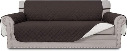 Easy-Going Reversible Couch Cover, 3 Cushion Sofa, X-Large, Chocolate/Ivory | Machine Washable Slipcover For Dogs, Water Resistant Furniture Mat For Living Room, Non-Slip Sofa Cover, Pet Friendly