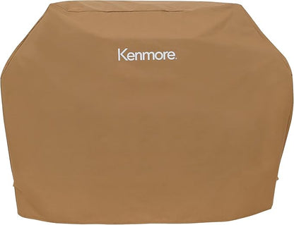 Kenmore 56-Inch Heavy-Duty Grill Cover for Outdoor BBQ Propane Gas Grills, Weather-Resistant, UV- and Fade-Resistant, Universal Fit Cover for 4-Burner Gas Grills, Tan