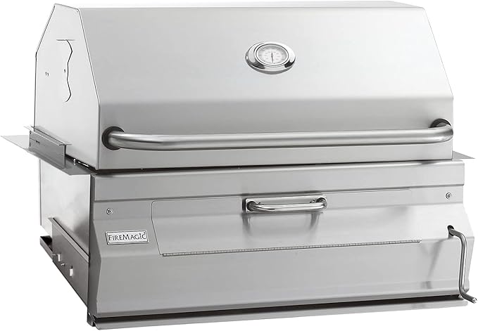 Fire Magic Legacy 30-Inch Built-In Charcoal Grill with Smoker Oven/Hood (14-SC01C-A)
