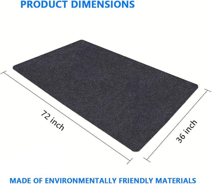 Gas Grill Mat，36" x 72" Premium BBQ Mat—Protects Decks and Patios from Grease Splashes,Soft Absorbent Material-Contains Grill Splatter，Anti-Slip and Waterproof Backing，Washable