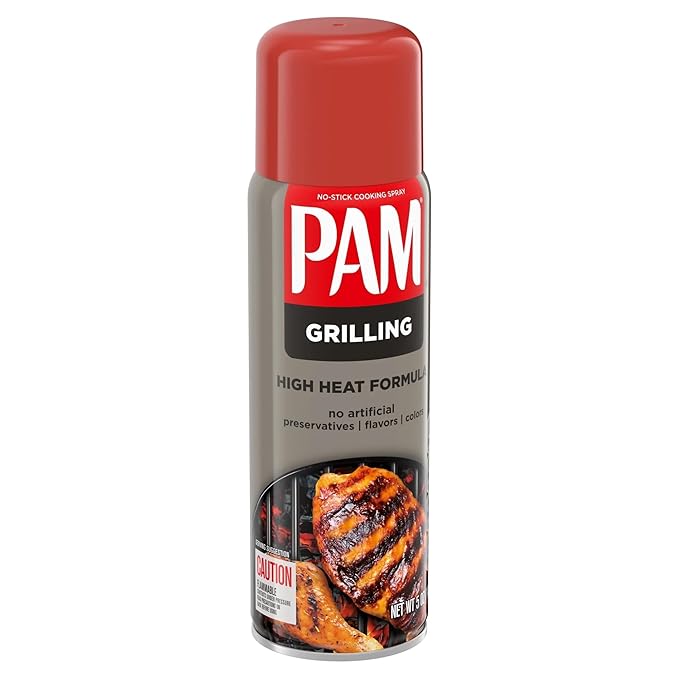 Pam No-Stick Cooking Spray - Grill - For High Temperature - Net Wt. 5 OZ (141 g) Each - Pack of 2