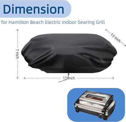 Mini Gas Grill Cover for Hamilton Beach Electric Indoor Searing Griddle | 17x13x7,Waterproof Dustproof Heavy Duty Oxford Fabric,for Hamilton Beach Electric Indoor Searing Grill 040094253616