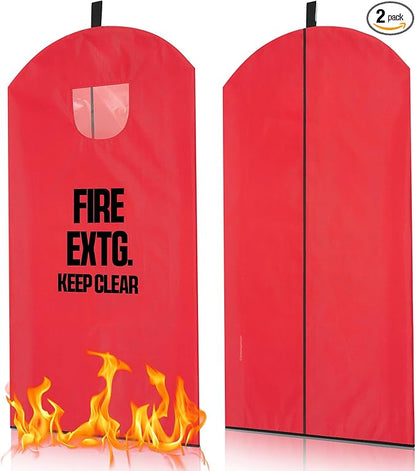 Amylove 2 Pcs Fire Extinguisher Cover 13-20 lb Heavy Duty Thickened Fire Protective Sleeve from Scuffs and Scratches Accessories 18" W x 26" L