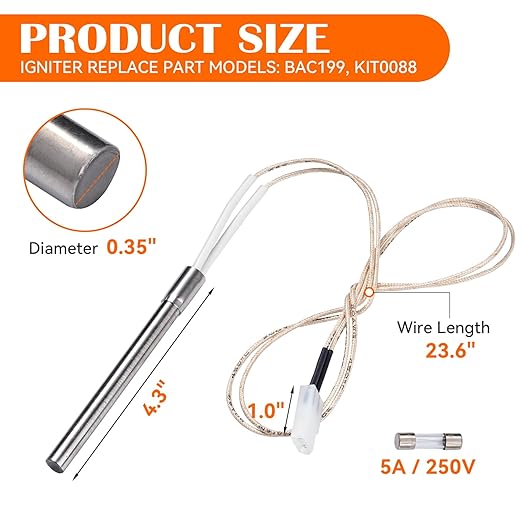 Fire Burn Pot and Hot Rod Ignitor,Auger Motor, Induction Fan Kit, for Traeger and Pit Boss Wood Pellet Grill Parts Replacement