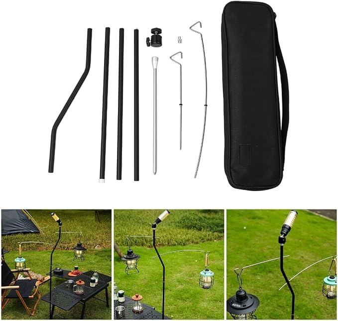 Portables Camping Light Poles Regulable Fishing Hanging Light Fixing Stand for Outdoor BBQ Fishing Trip