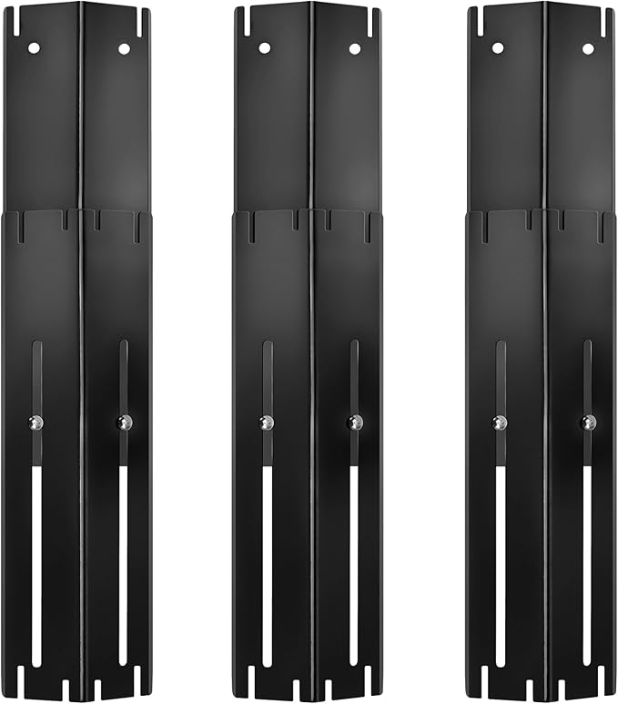 GasSaf Adjustable Heat Plate Shield, Universal Heat Plates for Expert Grill Parts Extend from 11.75" up to 21" L, Flame Tamer Replacement Part for Charbroil Chargriller Brinkmann Thermos Grills 3-Pack