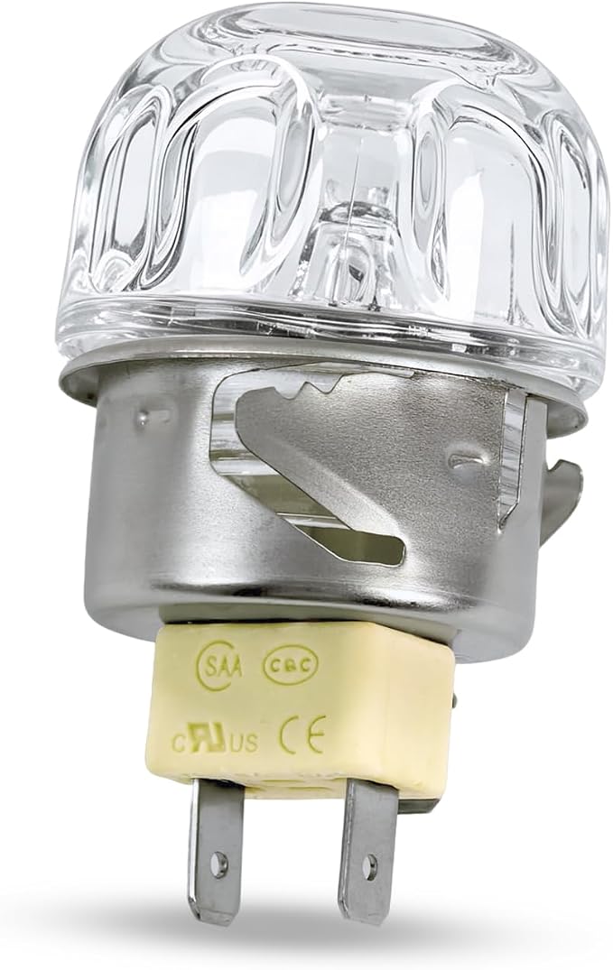 J&V BEDEBUR G9 High Temperature Resistance 500 Degrees 120V 25W Oven Lamp, Round Glass Cover Resistant to High Temperature, G9 Halogen Bulb, Ceramic Holder, Cut-Out 35.5mm Diameter (12V 40W)