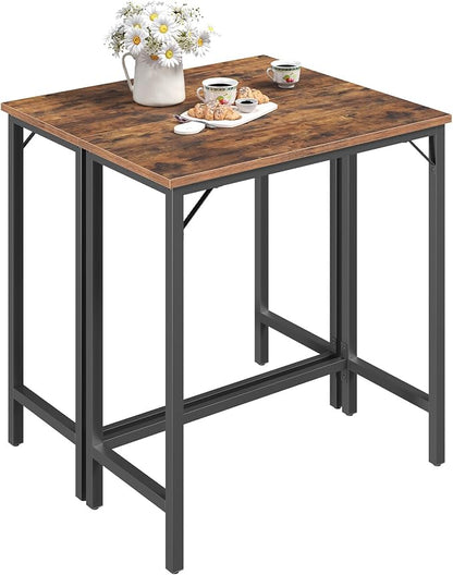 MAHANCRIS Narrow Bar Table, 63-Inch Pub Table for Dining Room, Counter Bar Tables with Sturdy Metal Frame, Connectable Bar Table, Multifunctional Console Table, Rustic Brown BTHR1601