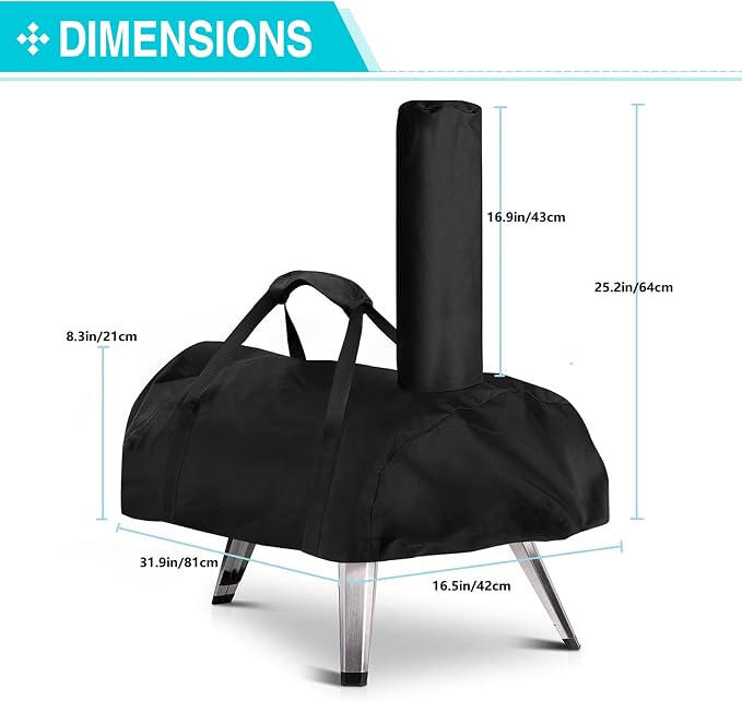 Pizza Oven Cover for Ooni Karu 12,Outdoor Pizza Oven Cover | Portable Cover for Ooni Karu 12 Pizza Oven,Waterproof,UV-Resistant,Windproof,Outdoor,Pizza Oven Accessories,Easy to Carry