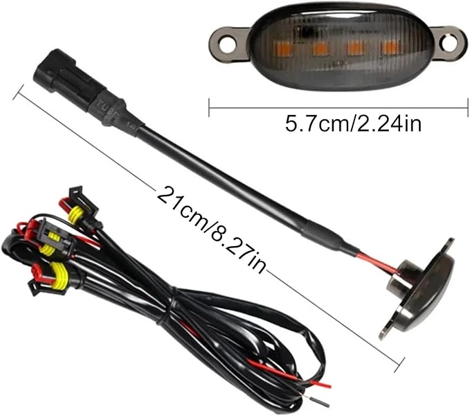 Car Front Grille Lights All-Weather Exterior Decoration | Bright Yellow LED Lights for Car Front for Camping, Travel, Commuting Urban Road Short Outings Adventures