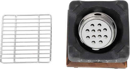 Japanese Script Food Charcoal Stove, Fast Heating Portable Barbecue Stove, Heat Resisting Food Charcoal Stove for Grilling Family (19.5x18cm / 7.7x7.1in)