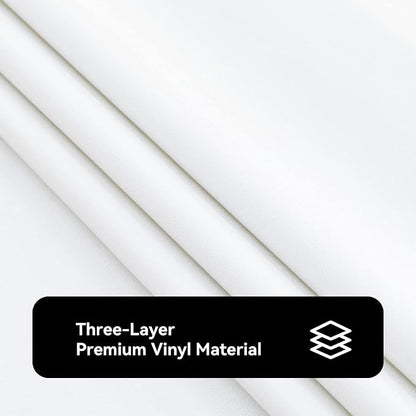 Romanstile 100% Waterproof Rectangle PVC Tablecloth, Oil Spill Proof Vinyl Table Cloth, Heavy Duty Wipe Clean Plastic Table Covers for Kitchen/Dining/Parties - 54 x 108 Inch, White