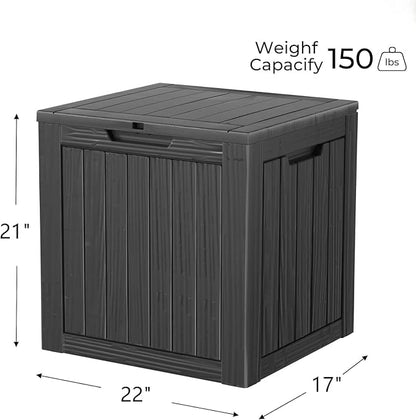 Outdoor Storage Box 30GAL Waterproof Resin Deck Box,UV-Resistant Lockable Package Delivery Bin for Garden Tools,Patio Outside Cushions,Pool Accessories Supplies,Chest,Furniture,Black