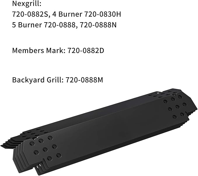 SHINESTAR Grill Heat Plates Replacement Parts for Nexgrill 720-0830H, 5 Burner 720-0888, 720-0888N, 720-0882A, 720-0882S, 6 Burner 720-0896B, 720-0898 Gas Grill, 14.6 Inch