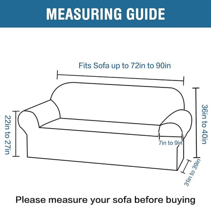 H.VERSAILTEX Stretch Velvet Sofa Covers for 3 Cushion Couch Covers Sofa Slipcovers Furniture Protector Soft with Non Slip Elastic Bottom, Crafted from Thick Comfy Rich Velour (Sofa 72"-90", Ivory)