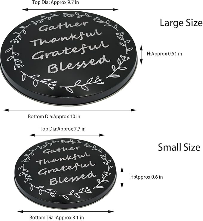 Ritadeshop Burner Covers for Electric Stove (Black Thankful Gather Grateful Blessed, Round D8/10‘’)