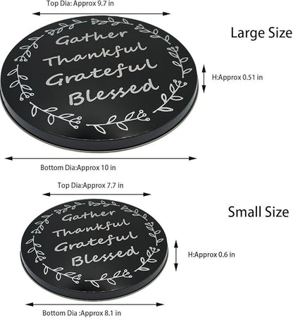 Ritadeshop Burner Covers for Electric Stove (Black Thankful Gather Grateful Blessed, Round D8/10‘’)