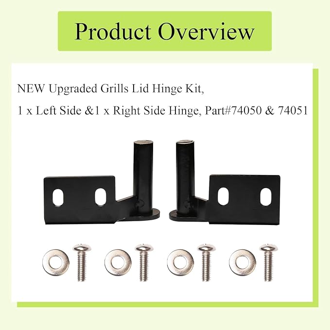 Grills Lid Hinge Kit for Traeger & Blackstone, 74050 & 74051 LH RH Hinges | For blackstone griddle lid hinge kit, Fits Traeger Pellet Grills, Strong and durable, Simple installation, Upgrade quality