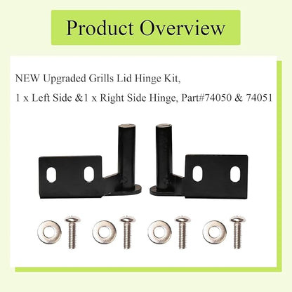 Grills Lid Hinge Kit for Traeger & Blackstone, 74050 & 74051 LH RH Hinges | For blackstone griddle lid hinge kit, Fits Traeger Pellet Grills, Strong and durable, Simple installation, Upgrade quality