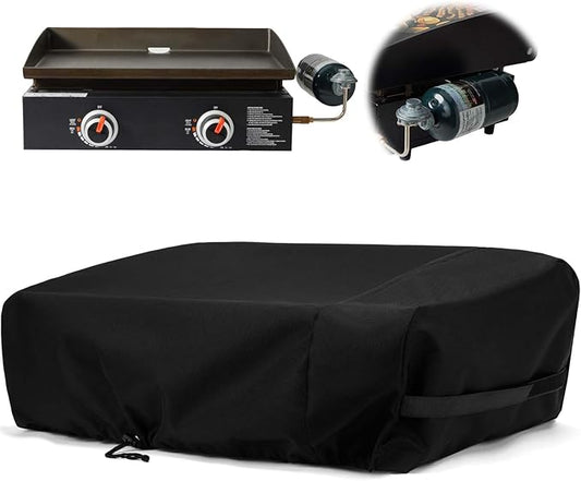 NOELIFE Grill Cover for Blackstone 17 inch Tabletop Griddle with Hood, Griddle Accessories for Blackstone 17, Propane Fuel Cylinder Can Be Covered Completely, Waterproof and Windproof (Cover Only)
