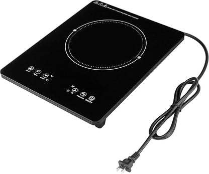 Portable Induction Cooktop with Timer 1800W, 9 Power & Temperature Levels, Child Safety Lock, Thin Design for Home, Office, RV Travel, US Plug 110-120V