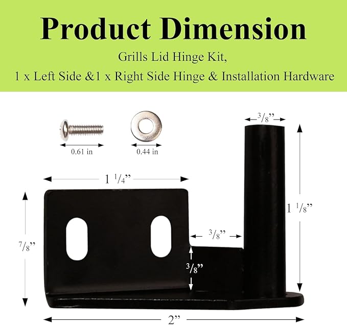 Grills Lid Hinge Kit for Traeger & Blackstone, 74050 & 74051 LH RH Hinges | For blackstone griddle lid hinge kit, Fits Traeger Pellet Grills, Strong and durable, Simple installation, Upgrade quality