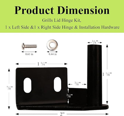 Grills Lid Hinge Kit for Traeger & Blackstone, 74050 & 74051 LH RH Hinges | For blackstone griddle lid hinge kit, Fits Traeger Pellet Grills, Strong and durable, Simple installation, Upgrade quality
